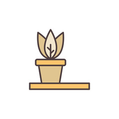 Flowerpot vector concept colored modern icon or sign