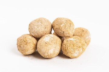 preserved eggs isolated on white background