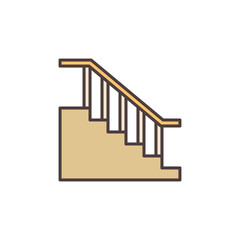 Stairs vector concept colored icon or logo