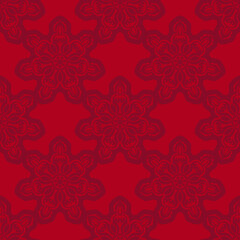 Burgundy seamless pattern with ornament. Good for clothing, textiles, backgrounds and prints.