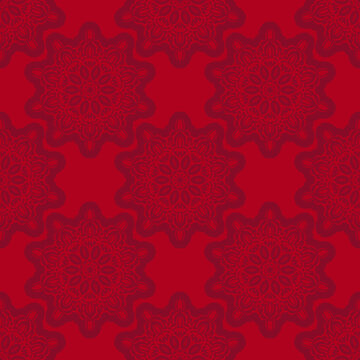 Burgundy seamless pattern with ornament. Good for backgrounds, prints, apparel and textiles. Vector illustration.