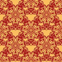 Chinese seamless pattern with ornament with red and gold color. Good for backgrounds, prints, apparel and textiles.