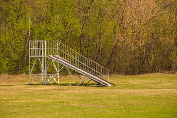 The old metal slide in the Playground.