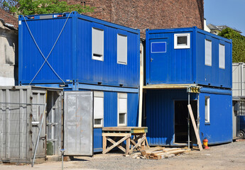Residential containers at the construction site