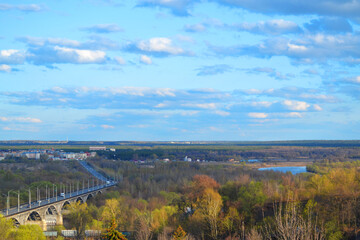 View of the bridge on the embankment in Vladimir.