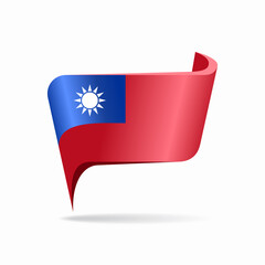 Taiwan flag map pointer layout. Vector illustration.