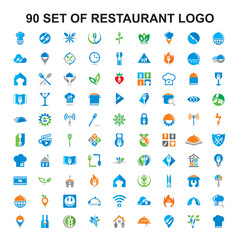 Naklejka premium set of restaurant logo , set of food vector