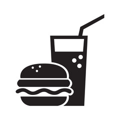 Burger with soft drink vector icon.it is forbidden to bring food from outside.The red circle forbids.no