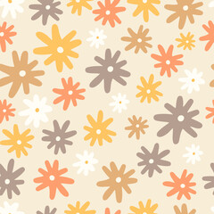 Seamless pattern with colorful flower. Great for fabric, textile, gift wrap. Colorful background. 