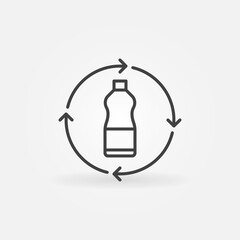 Recycle Plastic Bottle outline vector concept icon