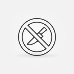 Knife is Prohibited outline vector Warning concept icon