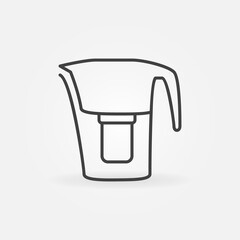 Pitcher Water Filter linear vector concept icon
