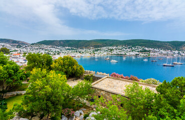 Bodrum marina view from Bodrum Castle in Turkey
