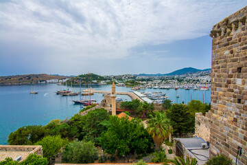 Bodrum marina view from Bodrum Castle in Turkey