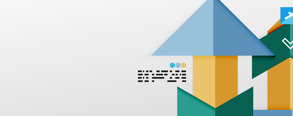 Shiny color triangles and geometric shapes vector abstract background