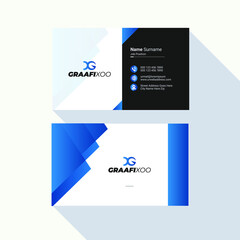Blue Vector Modern Business Card Design Template