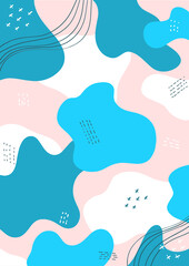 Blue white template with dynamic abstract forms, composition for social media, mobile apps or banners, raster