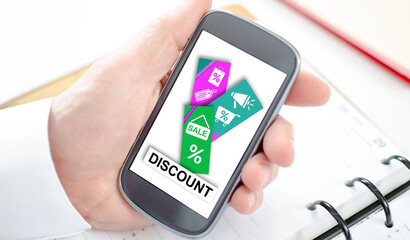 Discount concept on a smartphone