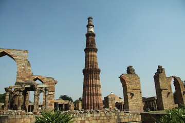 Fototapeta na wymiar India, Deli, Kutub Minar Tower