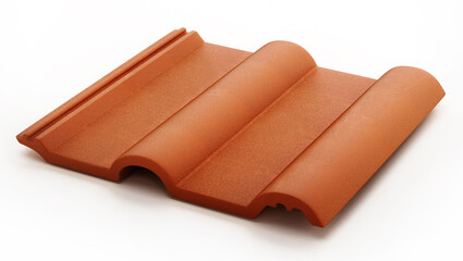 Roof tile isolated on white background. 3D illustration