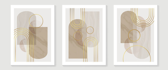 Abstract Math art background vector. Modern block color art wallpaper. Geometric marbling gold style texture. Cubism s low-poly backgrounds. Good for home deco, wall art, poster, invite and cover. © TWINS DESIGN STUDIO