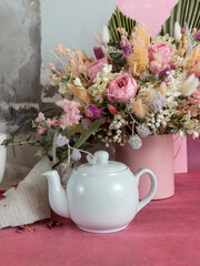 composition for the interior with dried flowers 