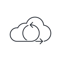 The agility of cloud technology. Vector linear icon isolated on white background.