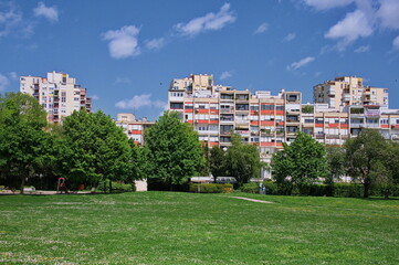 Apartment buildings from socialist era architecture