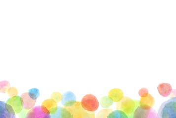 カラフルな円形の水彩背景素材