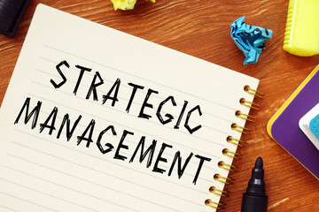  STRATEGIC MANAGEMENT question marks sign on the piece of paper.