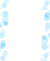 青色のシンプルで爽やかな水彩の円形フレーム