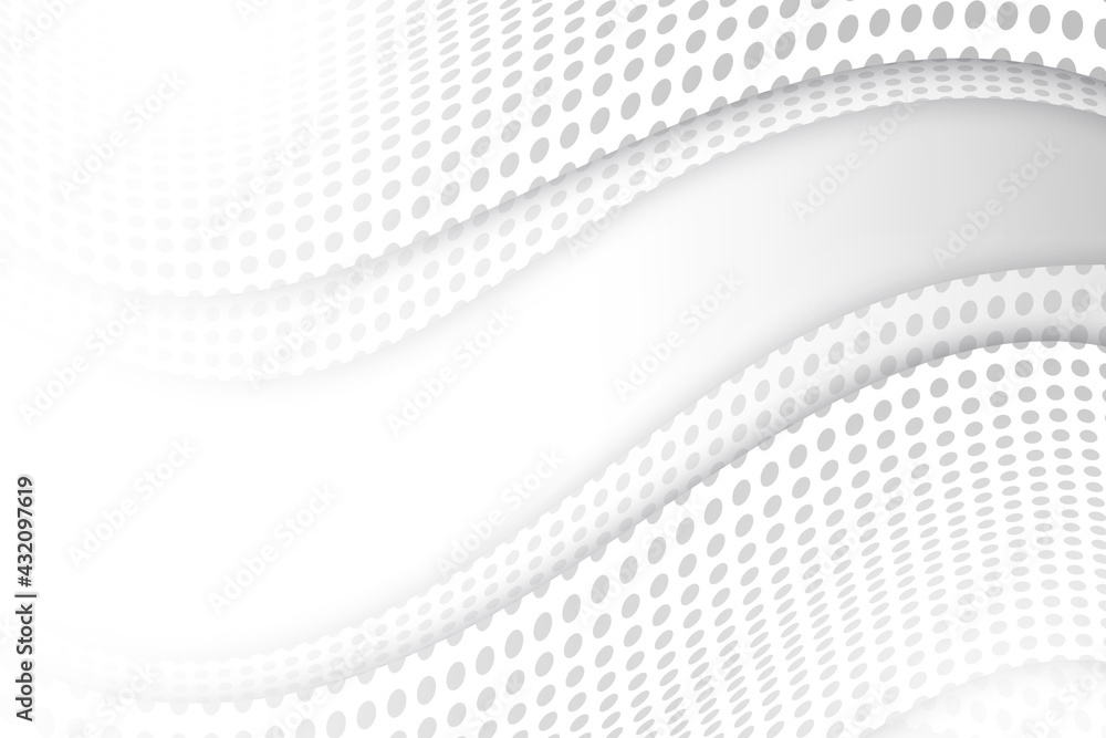 Poster halftone wave white and grey abstract background use for illustration business design and technology