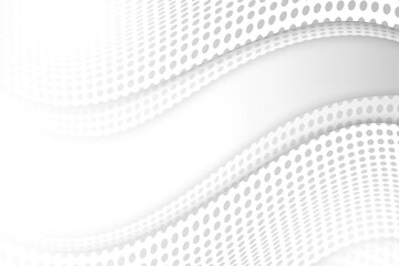 halftone wave white and grey abstract background  use for illustration business design and technology