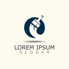 Paint Brush Logo Vector Art, Icons, and Graphics color design