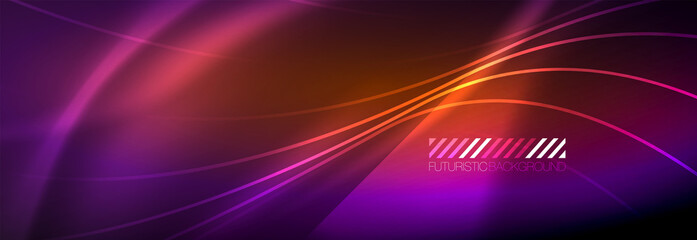 Neon dynamic beams vector abstract wallpaper background. Wallpaper background, design templates for business or technology presentations, internet posters or web brochure covers