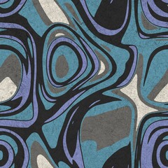 Seamless funky grungy pattern motif for print. High quality illustration. Non print of weird textured dabs of color on paper texture. For surface design printing or any sort.