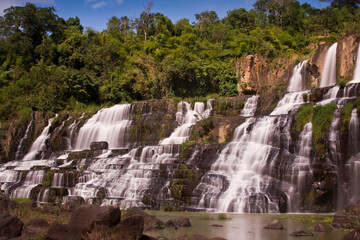 Naklejka premium Pongour waterfall, Central Highlands of Vietnam, Southeast Asia