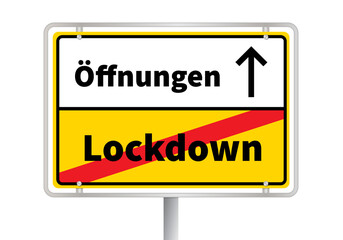 Schild Lockdown, Corona, Pandemie