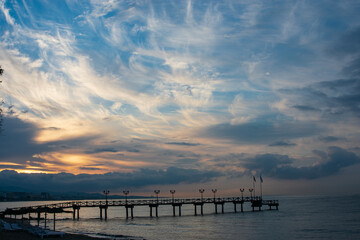 Fototapeta na wymiar Sunrise on the beach of the Costa del Sol