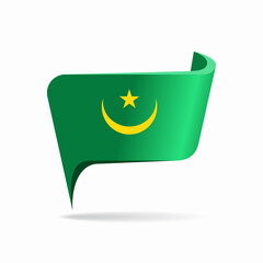 Mauritanian flag map pointer layout. Vector illustration.