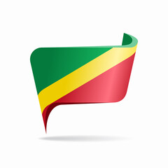 Fototapeta premium Congolese flag map pointer layout. Vector illustration.