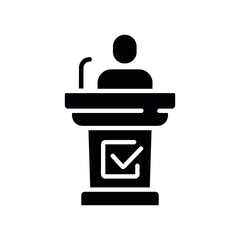 Nominee glyph icon. Voting, poll. Customizable illustration. Vector isolated outline drawing.