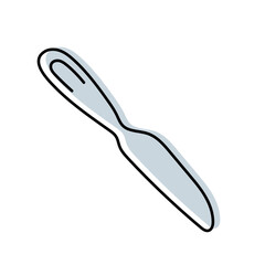 Butter knife. Kitchenware sketch. Doodle line vector kitchen utensil and tool. Cutlery illustration