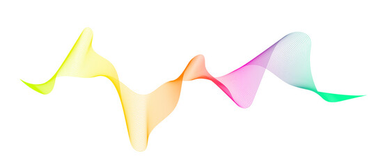 Technology digital abstract background with a colored dynamic waves, line on white background