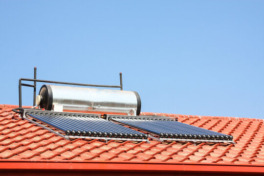 Solar Water Heating Tubes on a roof