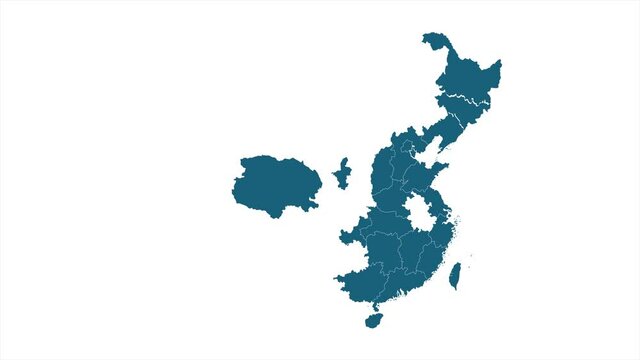 China map showing up intro by regions
