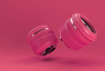 Realistic camera lens with reflections 3D Rendering.