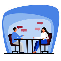 College are having conversation. People talking about business making a deal.