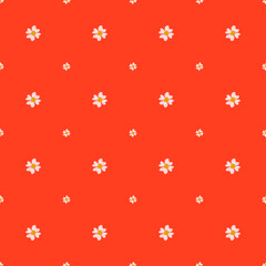 Orange seem less patterns with flowers 