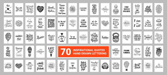 Estores personalizados con tu foto Set of motivational and inspirational daily lettering quotes for posters, decoration, prints, t-shirt design, social media. Hand drawn typography. Handwritten slogans. Modern brush calligraphy.